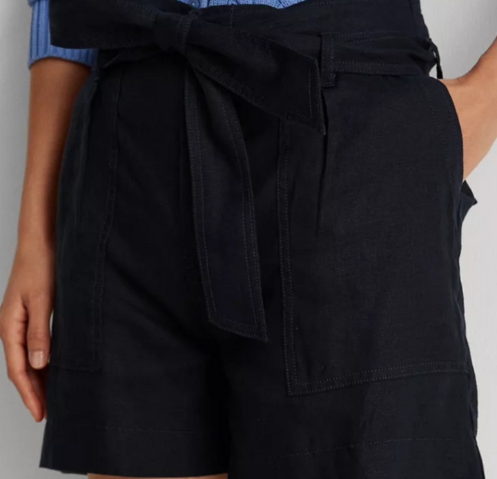 Lauren Ralph Lauren Belted Linen Short MSRP $79
