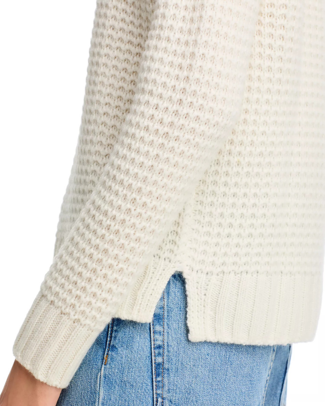 C by Bloomingdale's Cashmere Waffle Knit Sweater MSRP $198