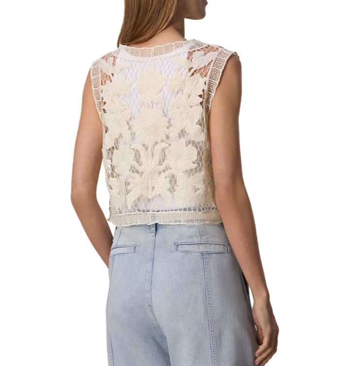 rag & bone Coralie Crocheted Cropped Vest MSRP $398