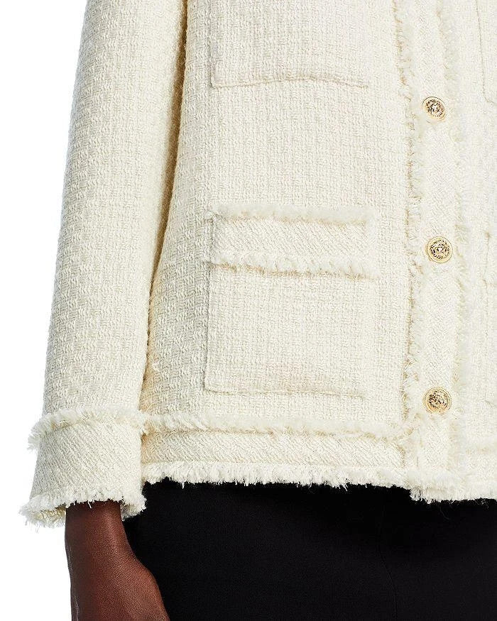 Aqua Tweed Collared Jacket MSRP $118