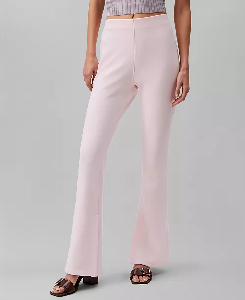 Calvin Klein Women's Tailored Knit Pull-On Flare Leg Pants MSRP $129
