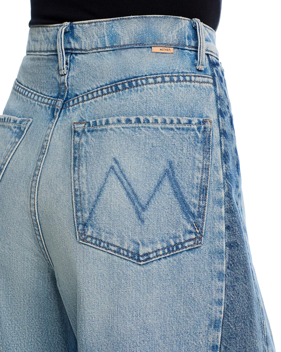 MOTHER Pipe Dream Button Sneak Fray Jeans MSRP $350