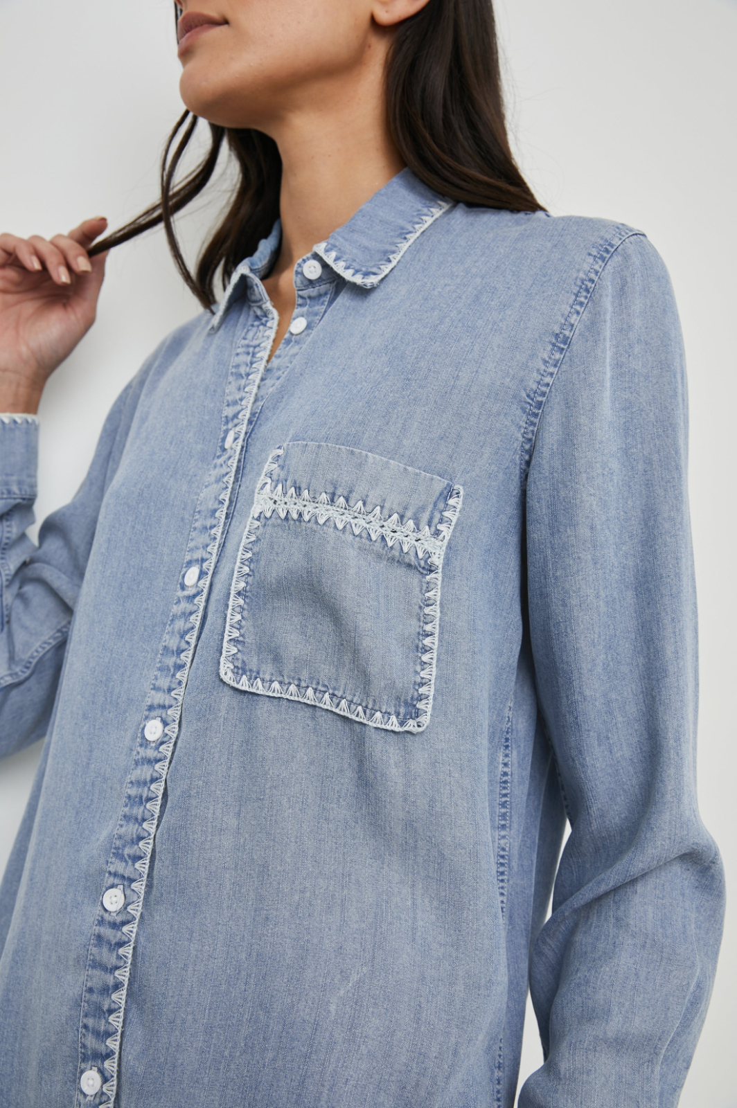 Rails Saya Button-Front Denim Shirt MSRP $188
