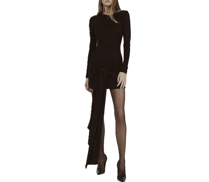 Bardot Cassidy Tie-Front Long-Sleeve Sheath Dress MSRP $149