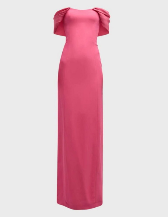 Oscar de la Renta Strapless Column Gown with Draped Detail MSRP $5490