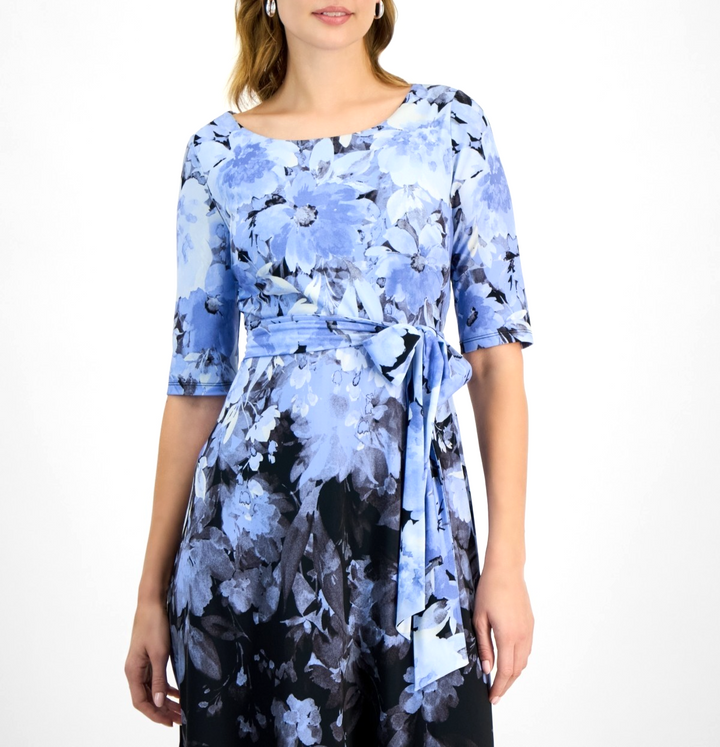 Kasper Women's Ombre Floral Fit & Flare Dress MSRP $89