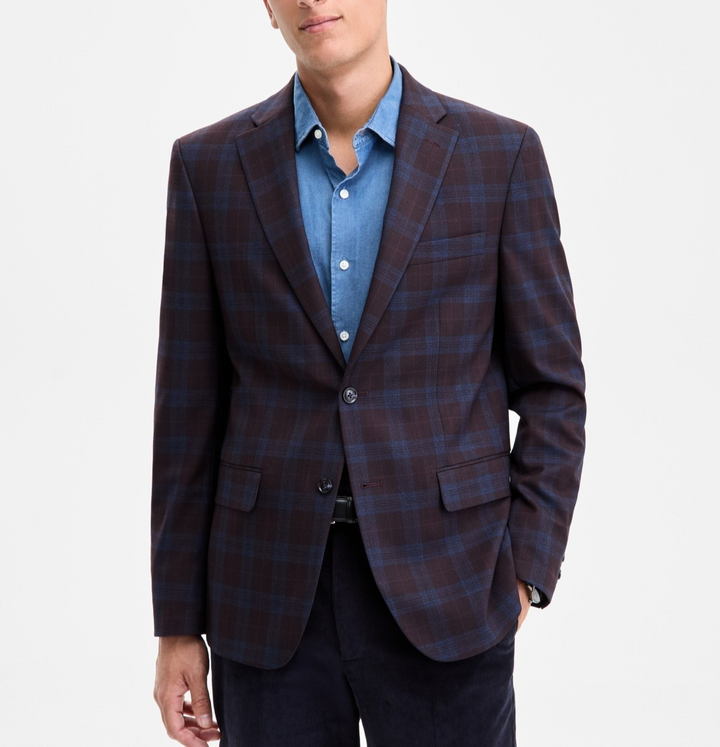 Tommy Hilfiger Men's Modern-Fit Check Sport Coat Size 40S MSRP $295