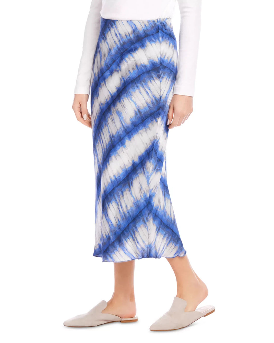 Karen Kane Printed Satin Midi Skirt MSRP $148