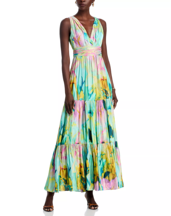 Kobi Halperin Britt Printed Tiered Maxi Dress MSRP $698