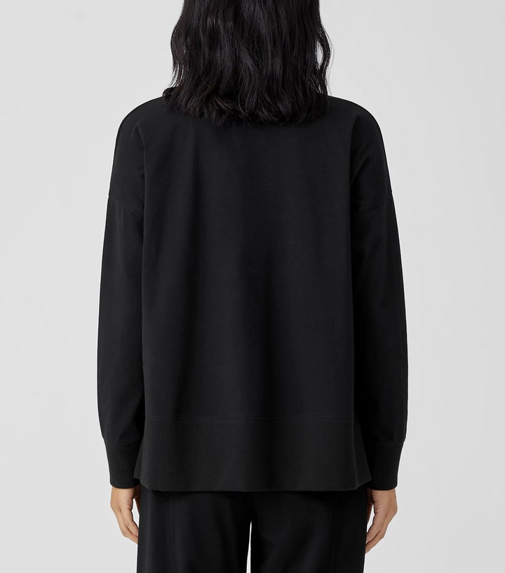 Eileen Fisher Traceable Cotton Jersey Crew Neck Top MSRP $138