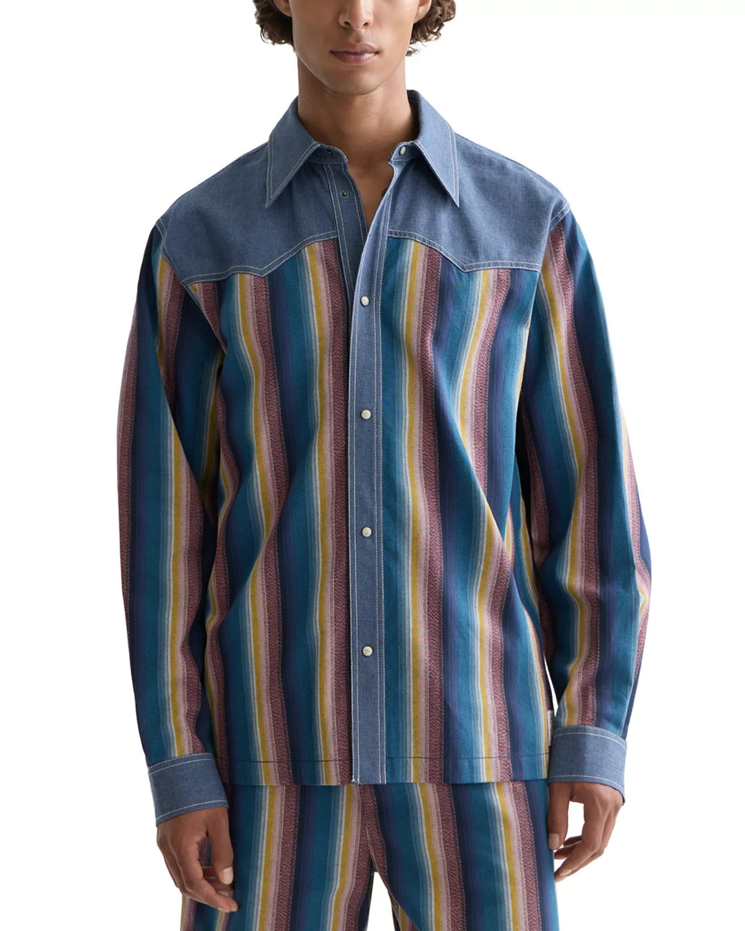 Scotch & Soda Western Long Sleeve Snap Front Shirt MSRP $168