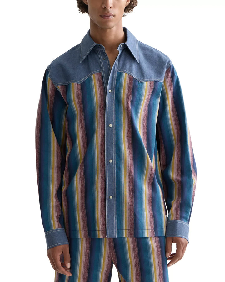 Scotch & Soda Western Long Sleeve Snap Front Shirt MSRP $168