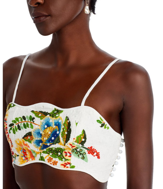 FARM Rio Delicate Garden Eyelet Crop Top MSRP $120