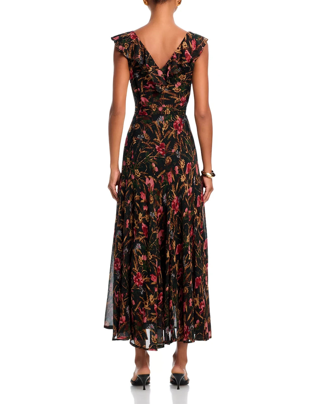 PAIGE Sharleen Sleeveless Silk Midi Dress MSRP $499