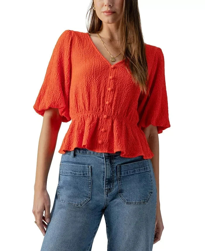 Sanctuary Textured Button Front Top MSRP $79
