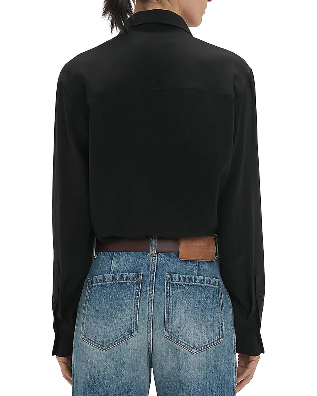 Victoria Beckham Silk Ruffle Front Blouse MSRP $850