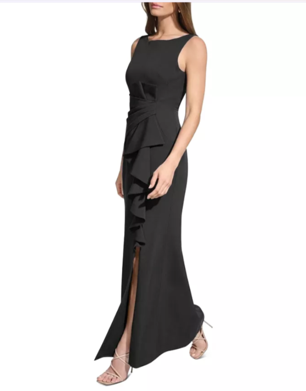 Eliza J Ruffled Sleeveless Gown MSRP $198