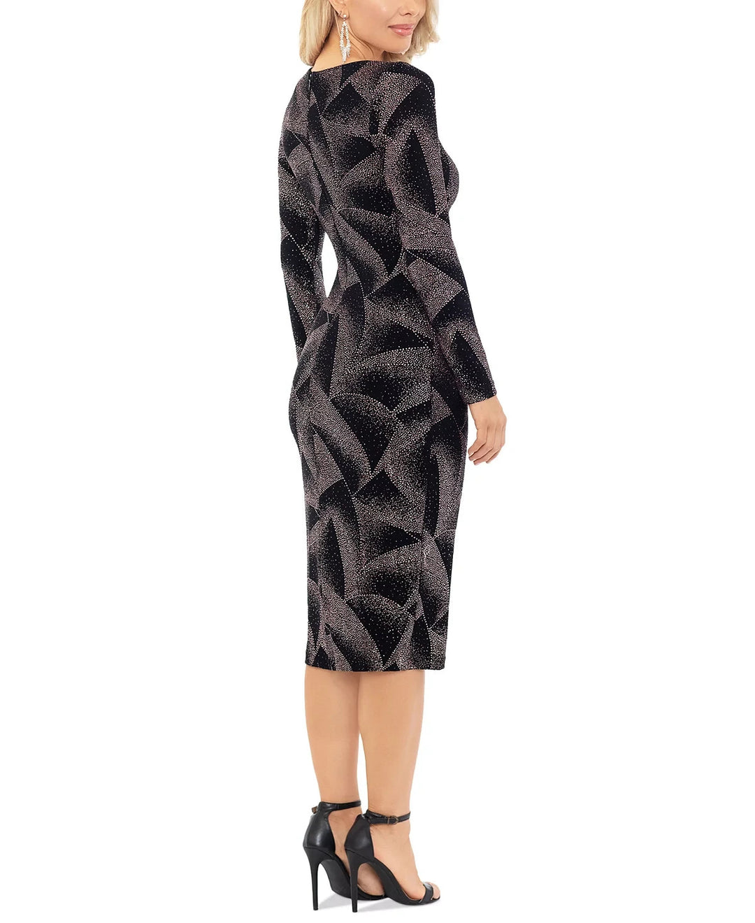 Betsy & Adam Long-Sleeve Glitter-Knit Dress MSRP $159