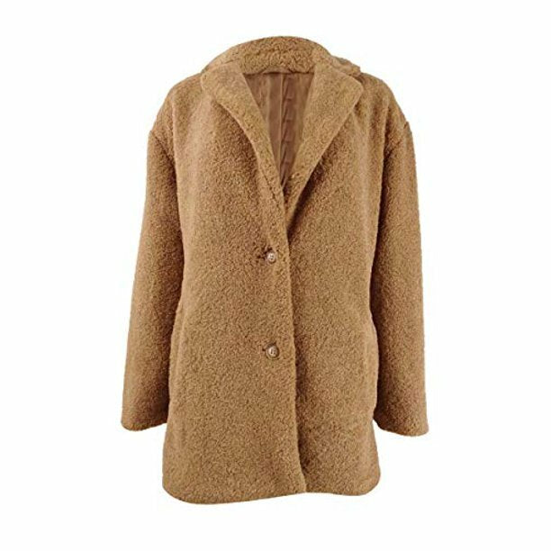 Collection B Juniors' Faux-Fur Coat Size L # 18B 83 NEW