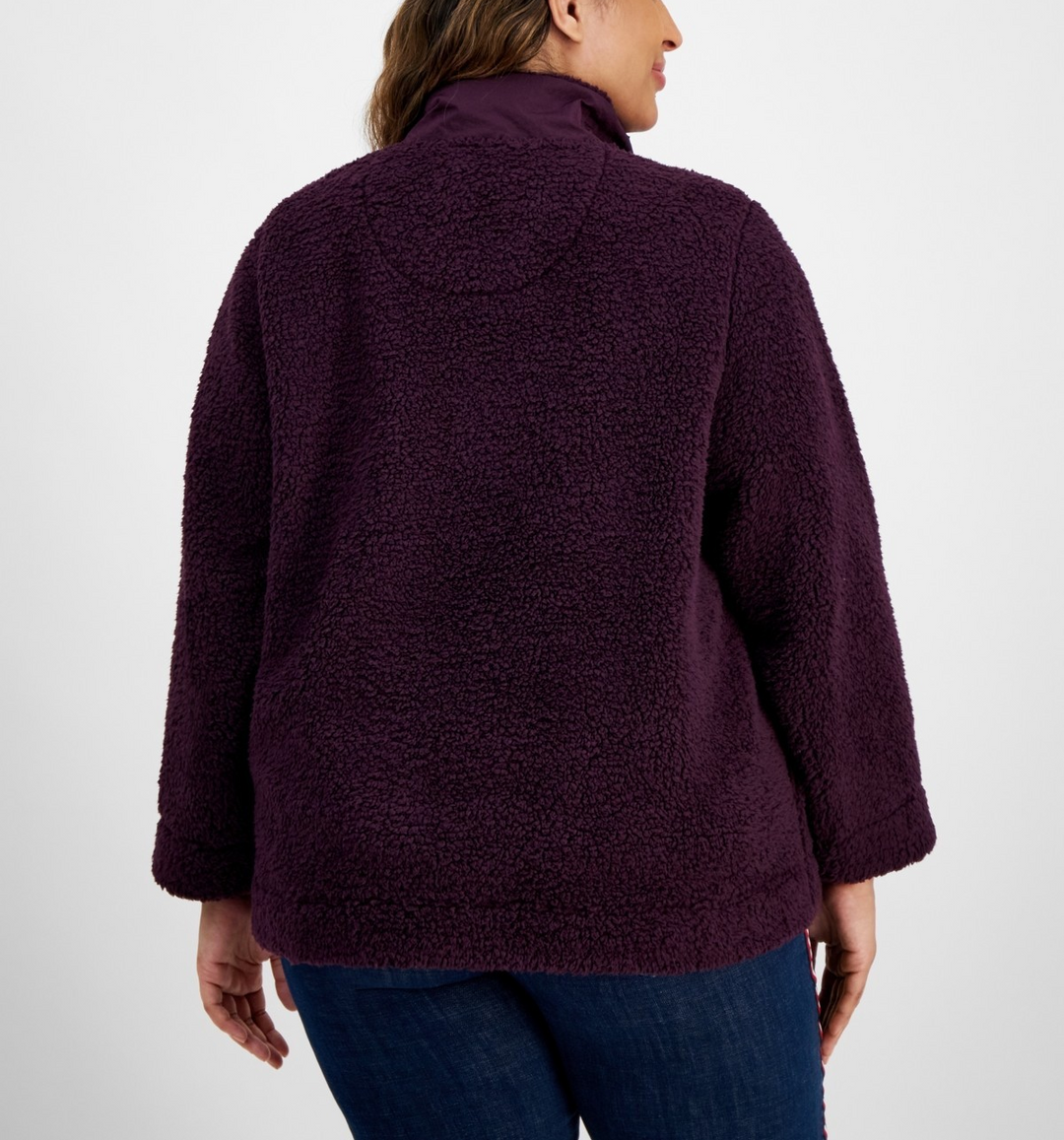 Tommy Hilfiger Plus Size Sherpa Quarter-Zip Pullover Sweatshirt MSRP $59