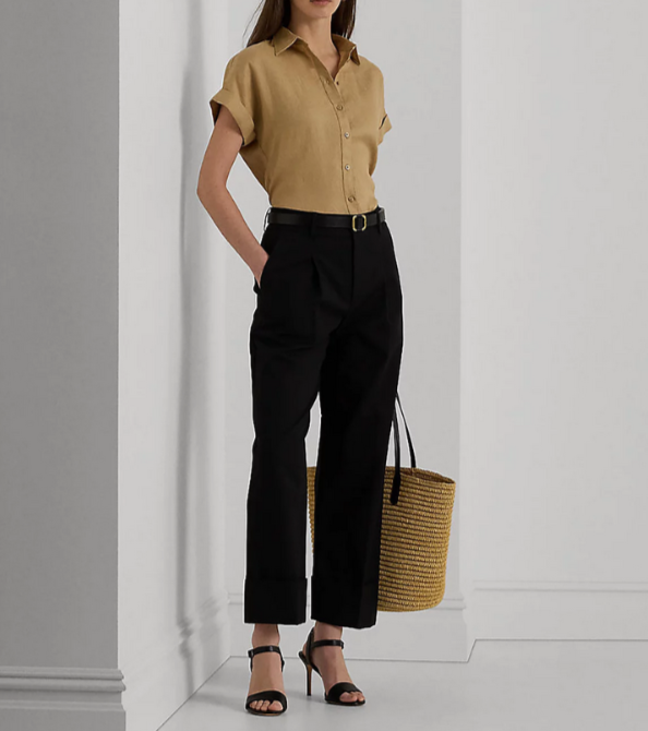 Lauren Ralph Lauren Double Faced Stretch Ankle Pants MSRP $145