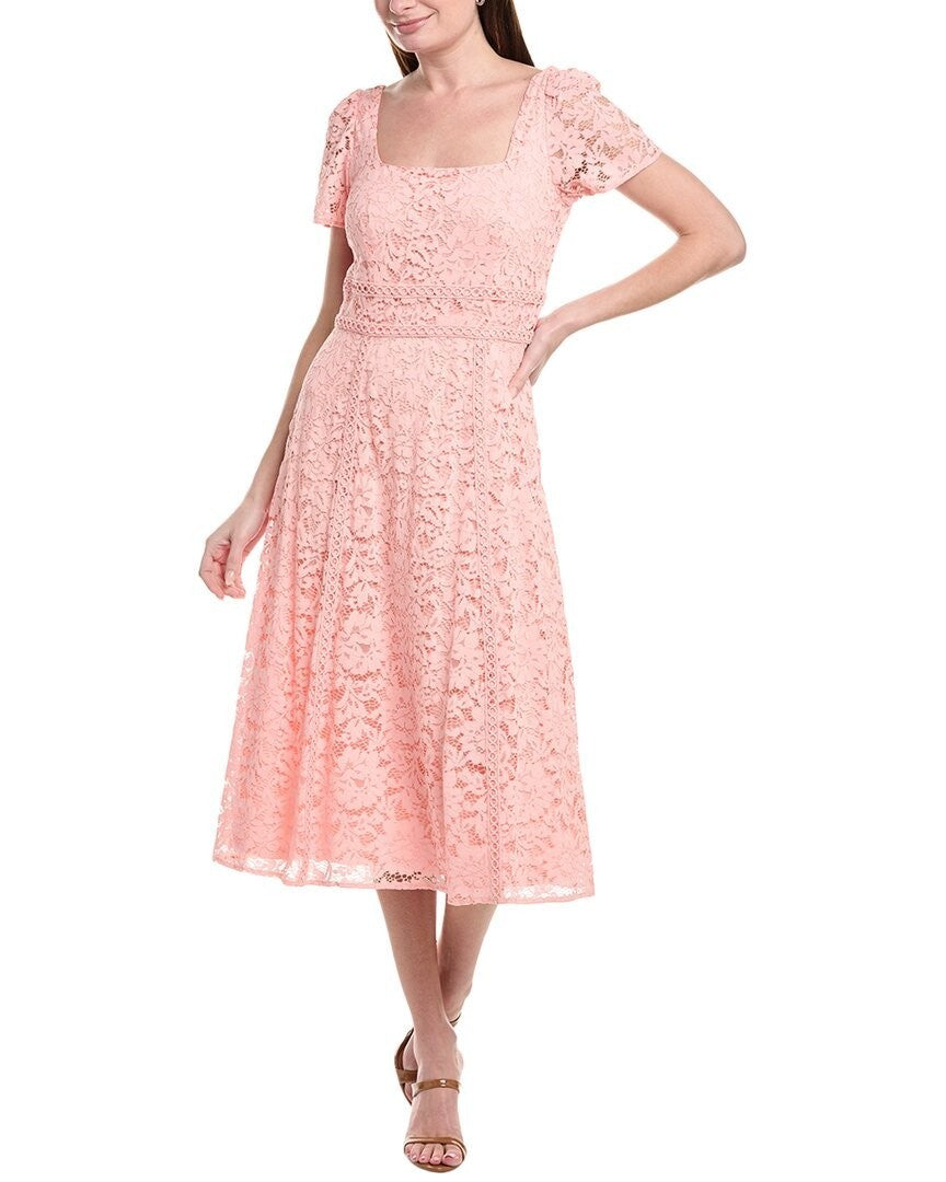 Anne Klein Women's Lace Square-Neck Midi Shift Dress MSRP $149