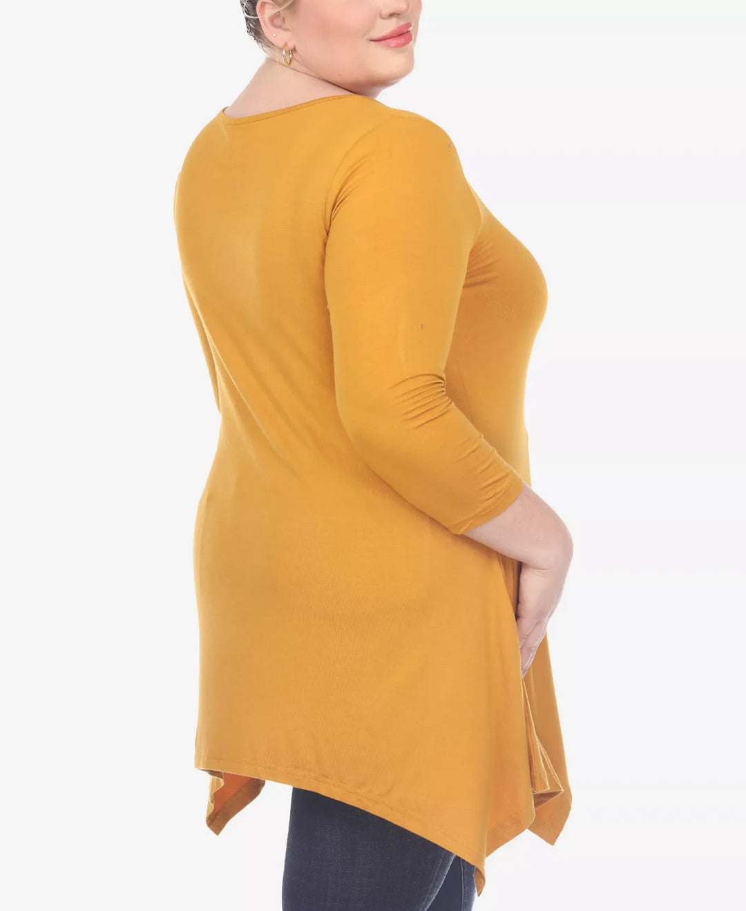 White Mark Plus Size Makayla Scoop Neck Tunic Top MSRP $52