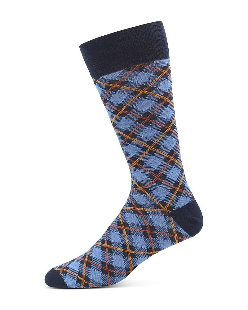 The Men's Store Diagonal Plaid Crew Socks MSRP $12