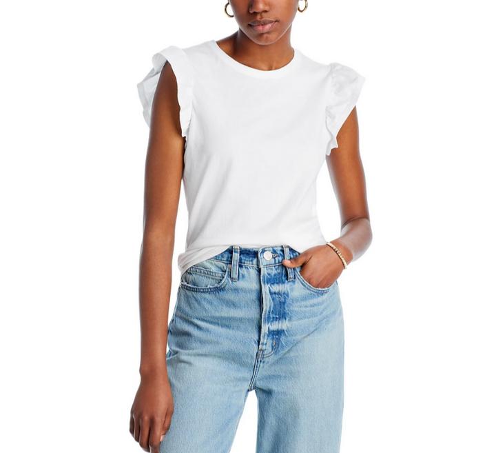 PAIGE Erissa Flutter Sleeve Tee MSRP $109