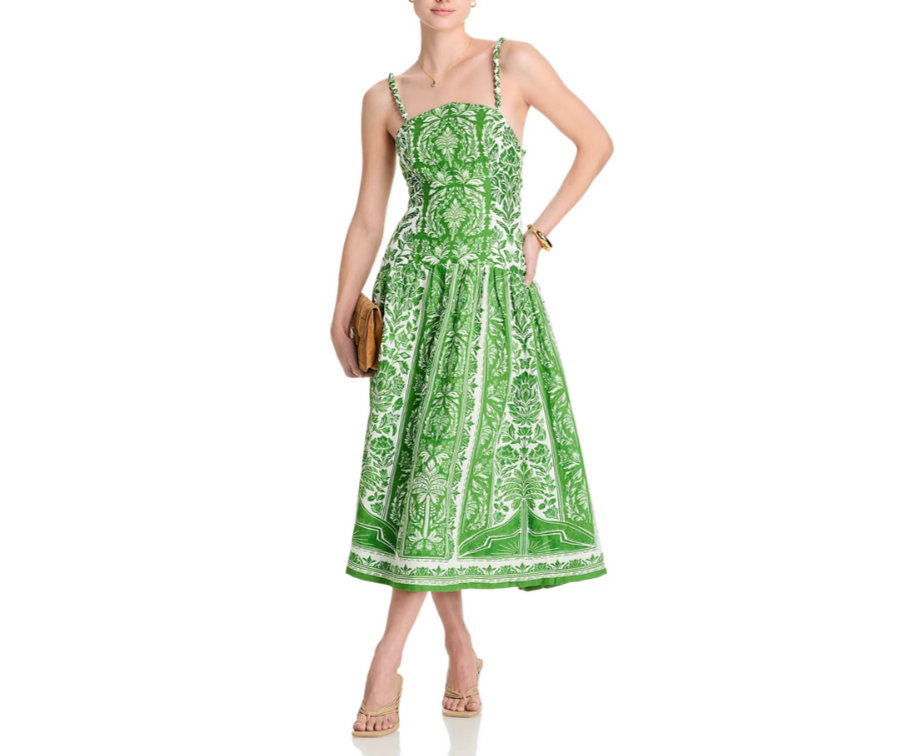 FARM Rio Delicate Tapestry Midi Dress MSRP $265