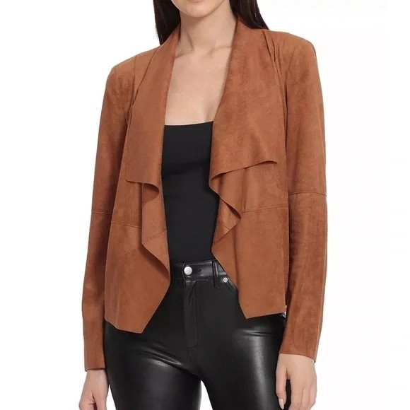Bagatelle Faux-Suede Drape-Front Jacket MSRP $89