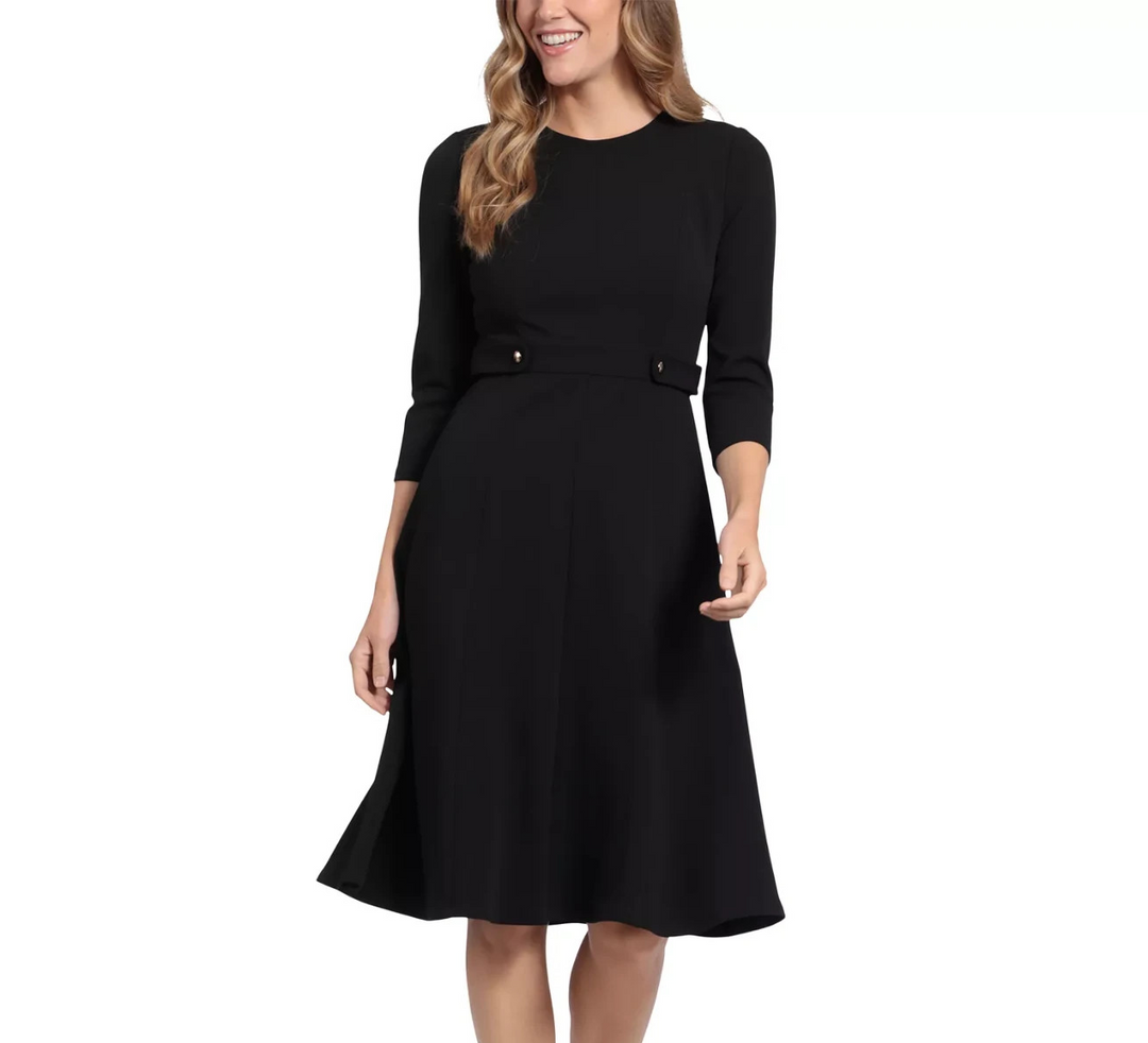 London Times Women's Tab-Waist Fit & Flare Dress MSRP $99