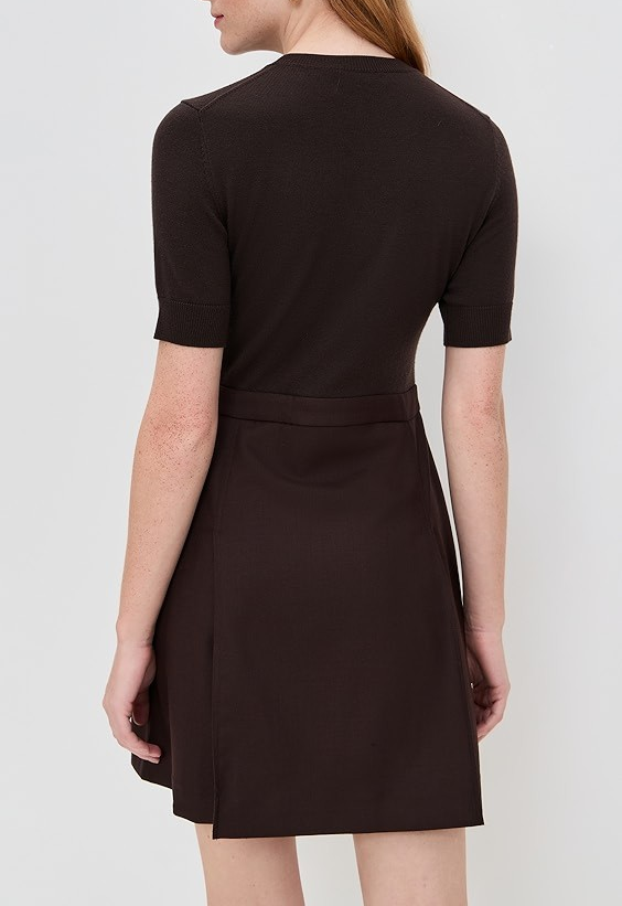 Theory Deep Pleat Combo Mini Dress MSRP $475