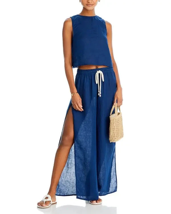 Aqua Swim Linen Swim Cover-up Pants MSRP $98