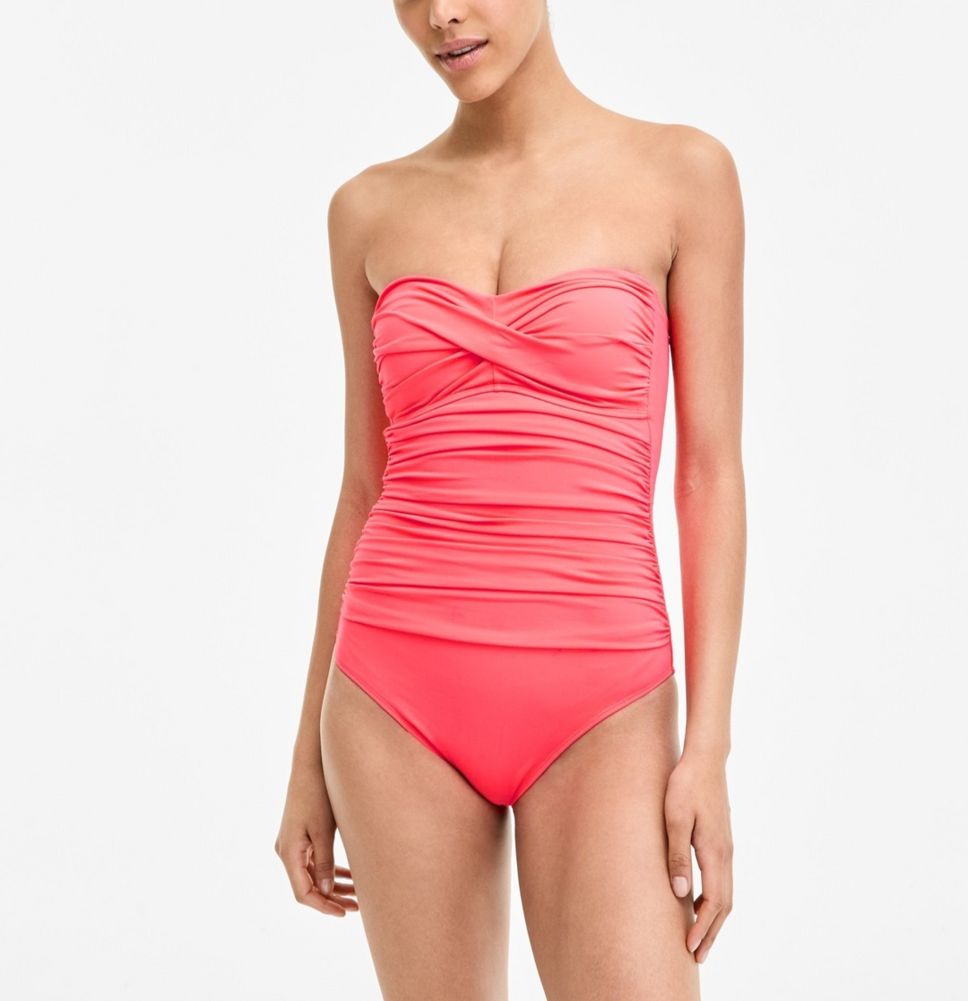 Anne Cole Twist-Front Ruched One-Piece Swimsuit MSRP $88