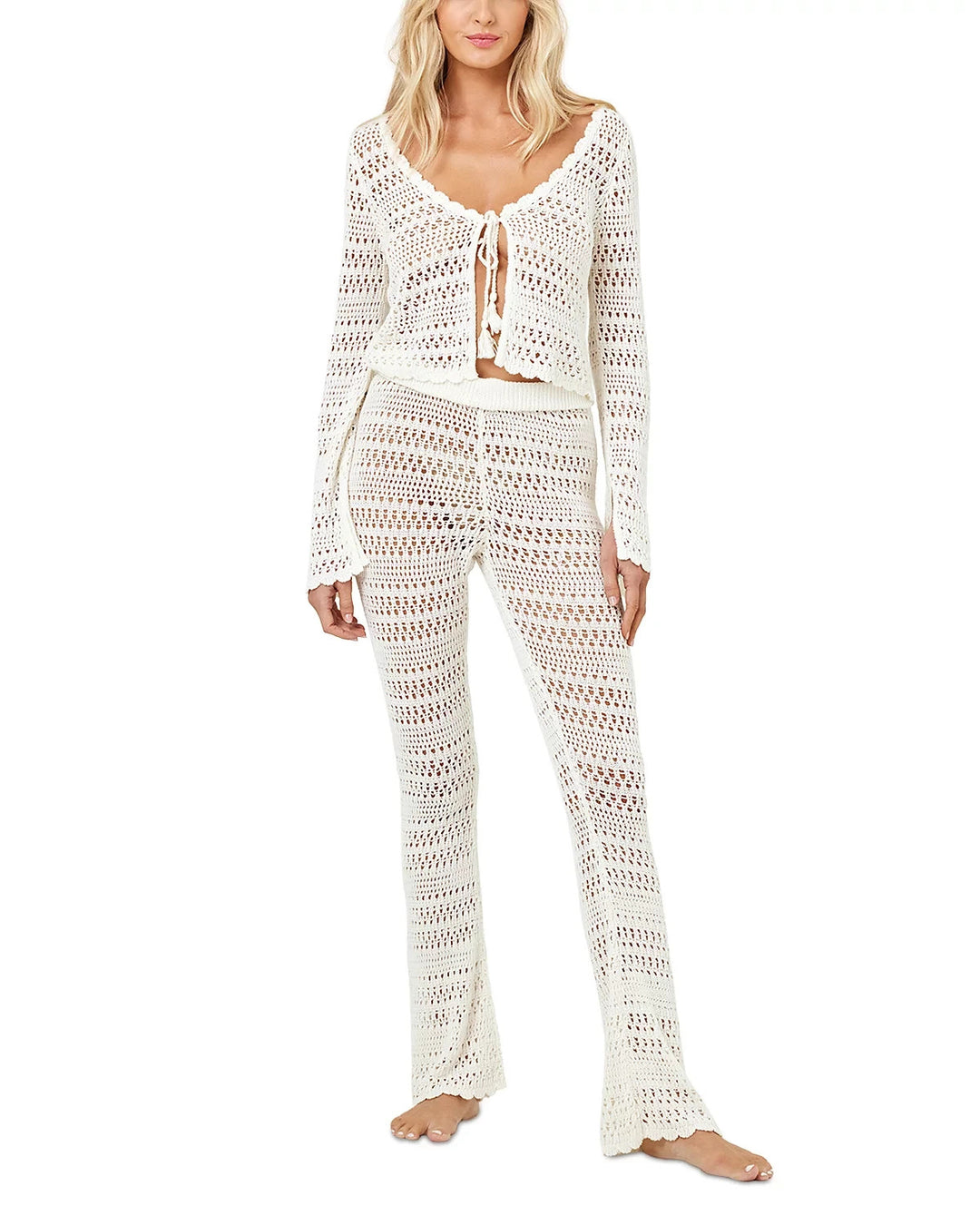 L*Space Golden Hour Crochet Cover-Up Pants MSRP $165