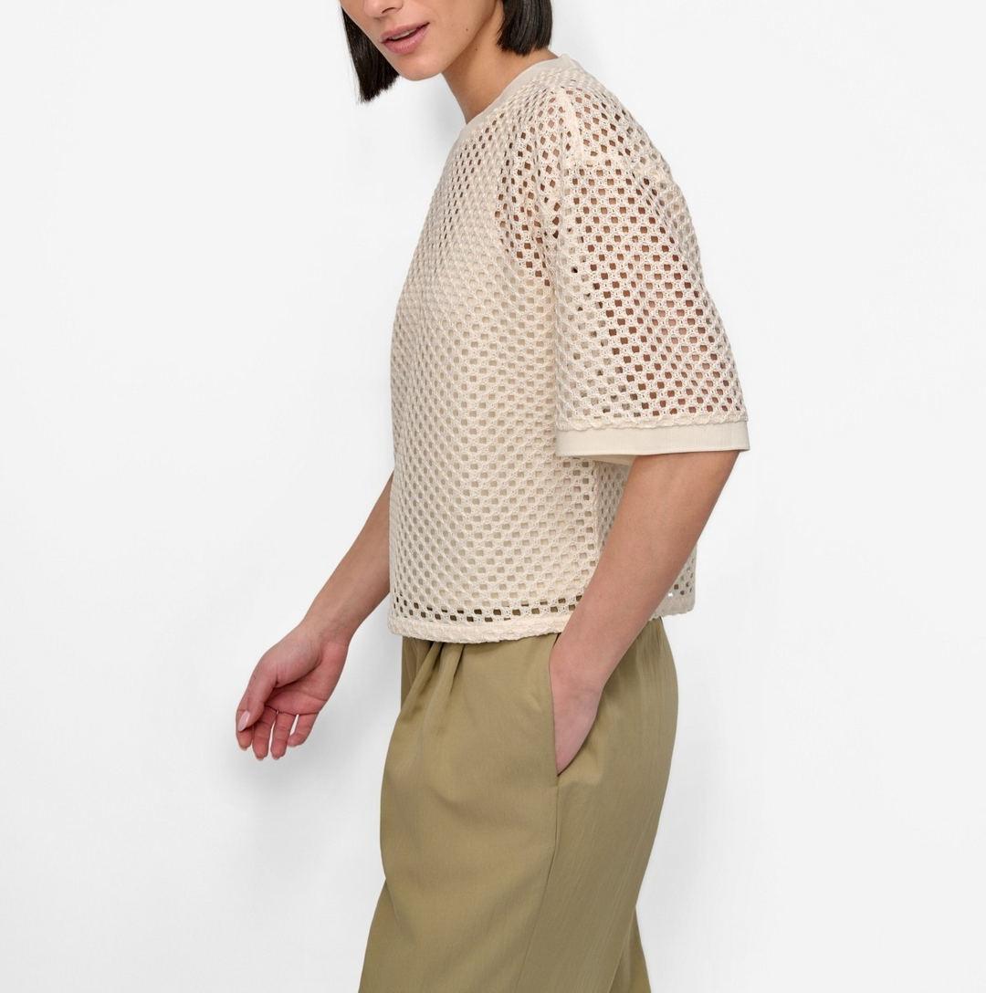 DKNY Women's Crochet Knit Top MSRP $79
