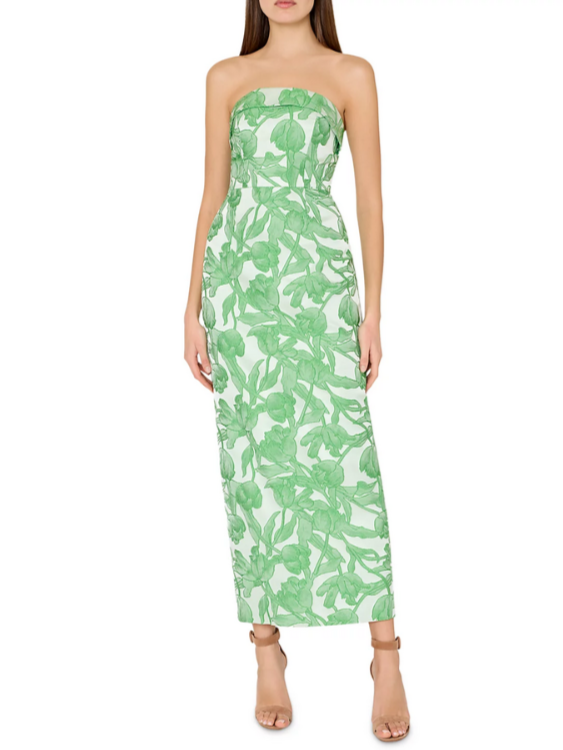 MILLY Tulip Jacquard Strapless Dress MSRP $595