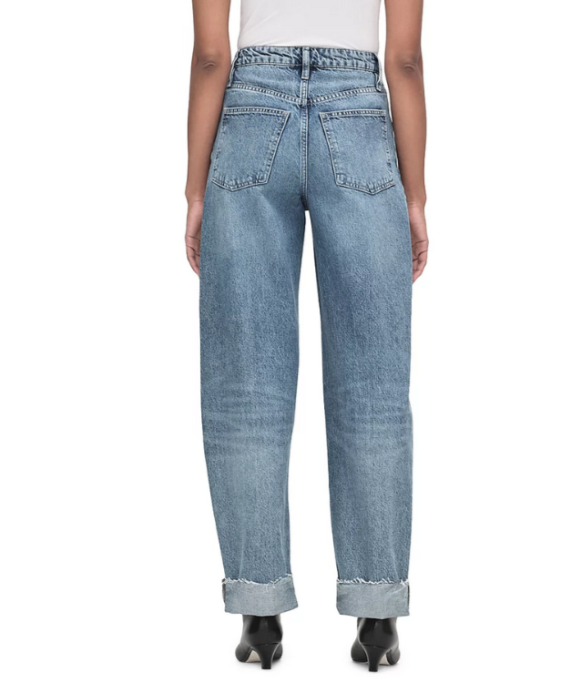 FRAME Long Barrel Raw Cuff High Rise Jeans MSRP $268