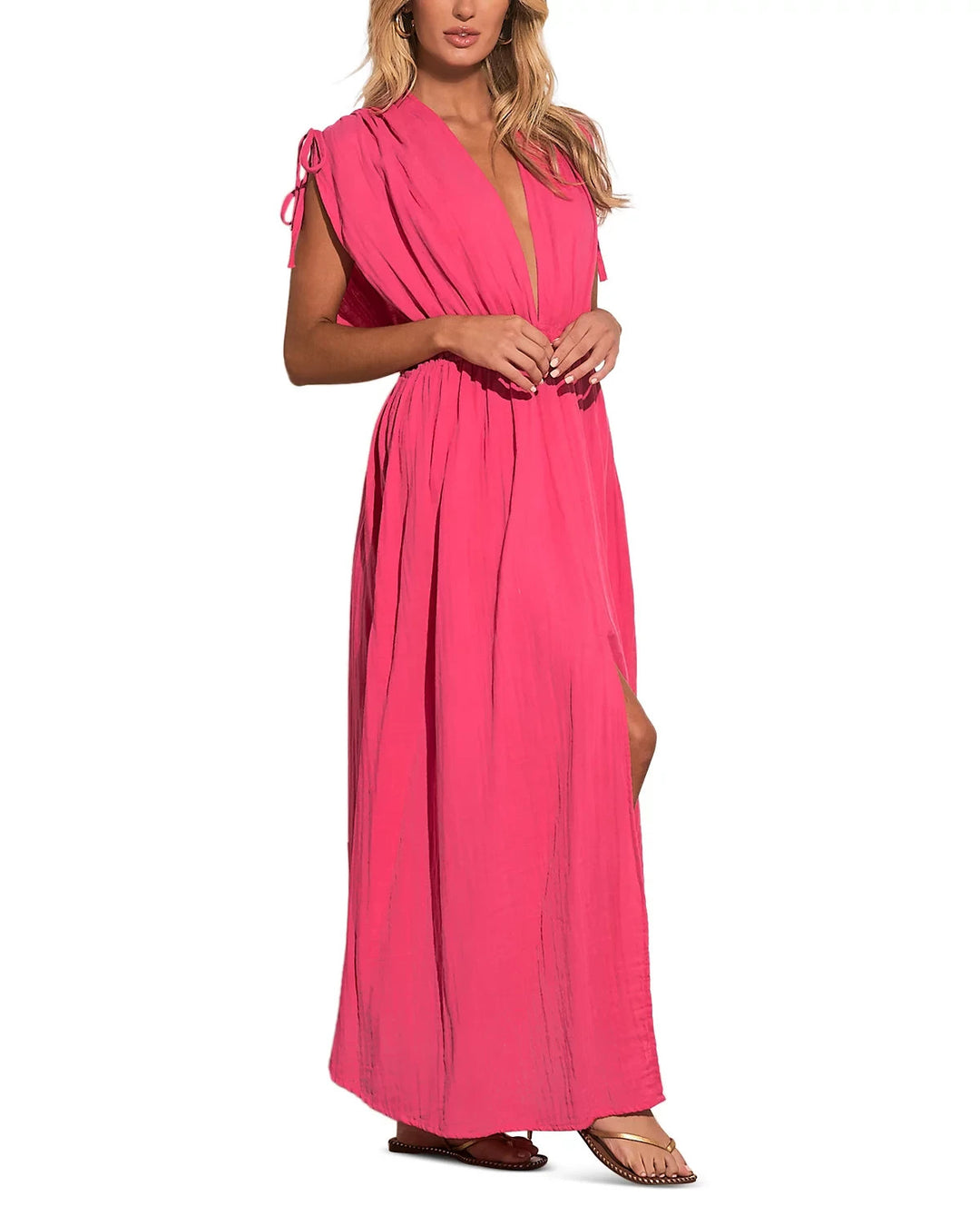 Elan Tie Shoulder Open Back Maxi Dress MSRP $92