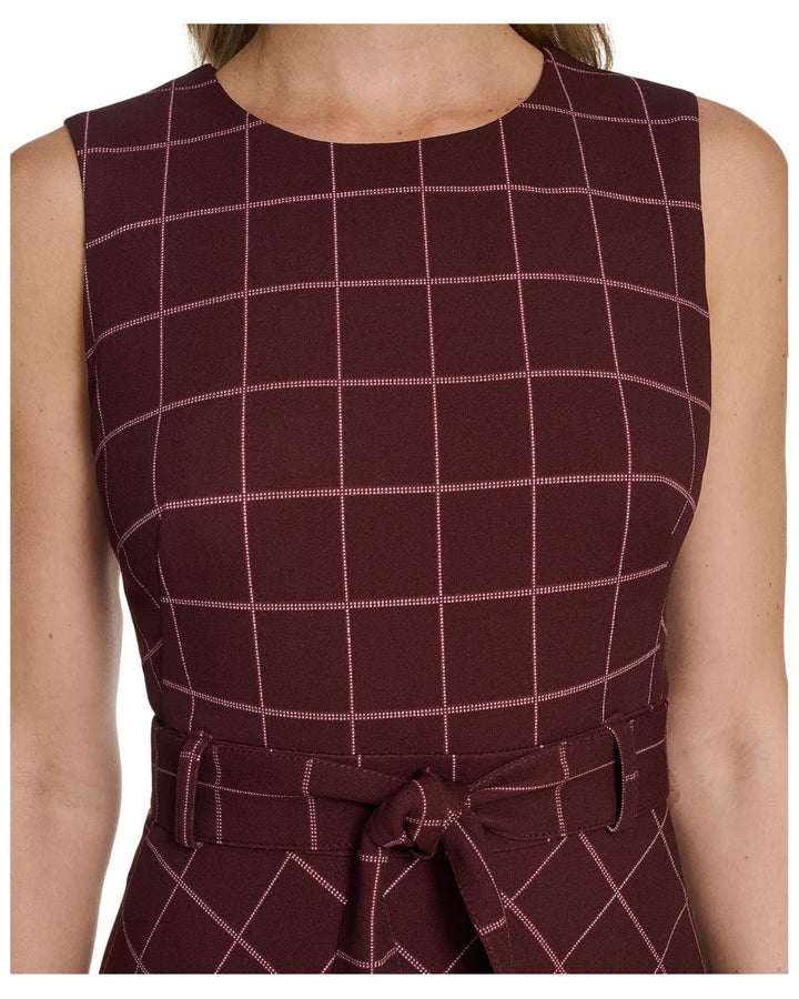 Calvin Klein Women's Plaid Sleeveless Dress MSRP $134