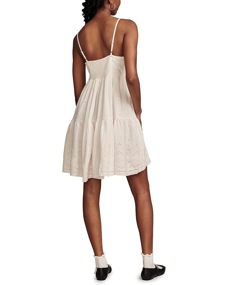 Lucky Brand Pintuck Bodice Tiered Mini MSRP $119 Size L