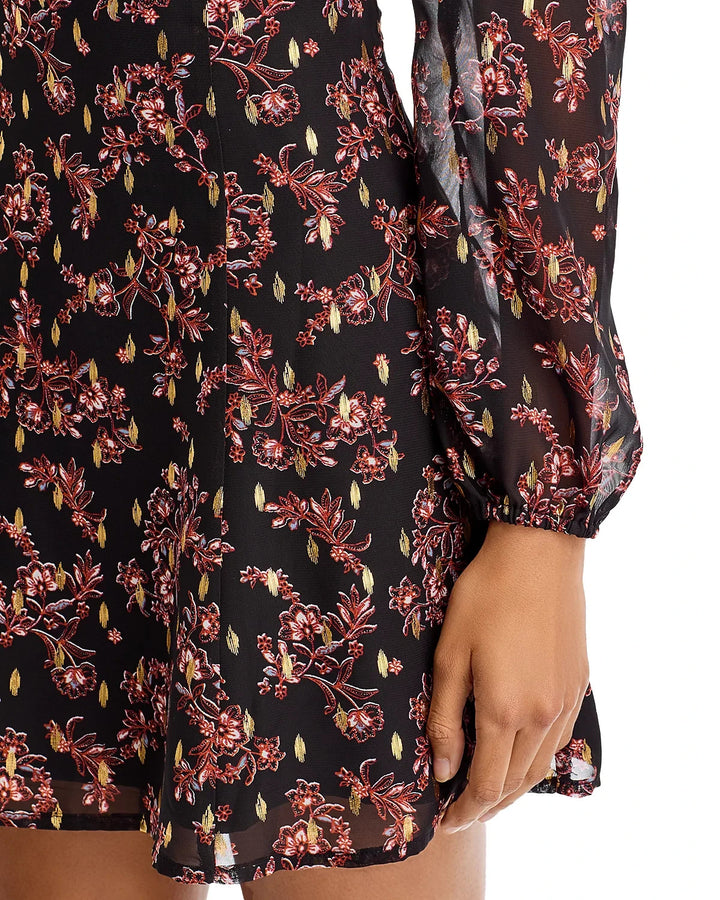AQUA Printed Foil Dot Mini Dress MSRP $88