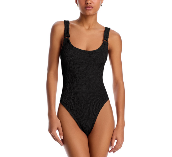 Hunza G Domino Crinkle One Piece Swimsuit MSRP $255