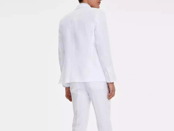 Bar III Men's Slim-Fit White 100% Linen Suit Jacket MSRP $360