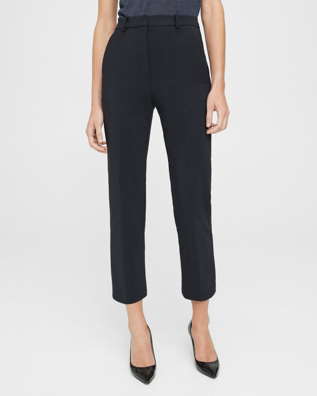 Theory Cropped High-Waist Pant in Precision Ponte MSRP $245