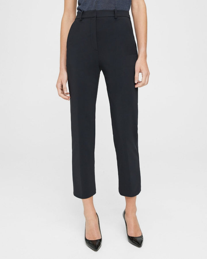 Theory Cropped High-Waist Pant in Precision Ponte MSRP $245