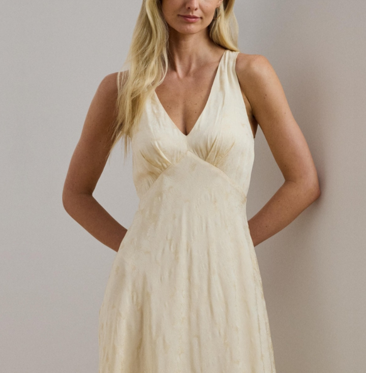 Lauren Ralph Lauren Floral Jacquard Sleeveless Dress MSRP $225