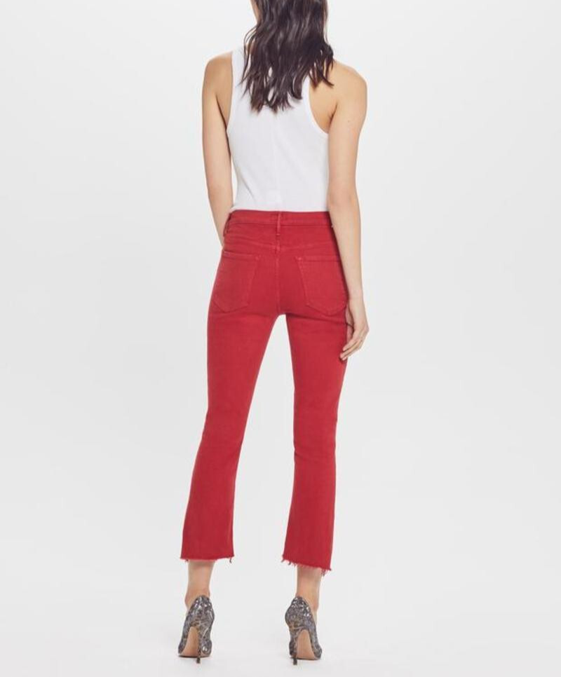 MOTHER The Insider Frayed Step Hem High Rise Cropped Bootcut Jeans MSRP $228