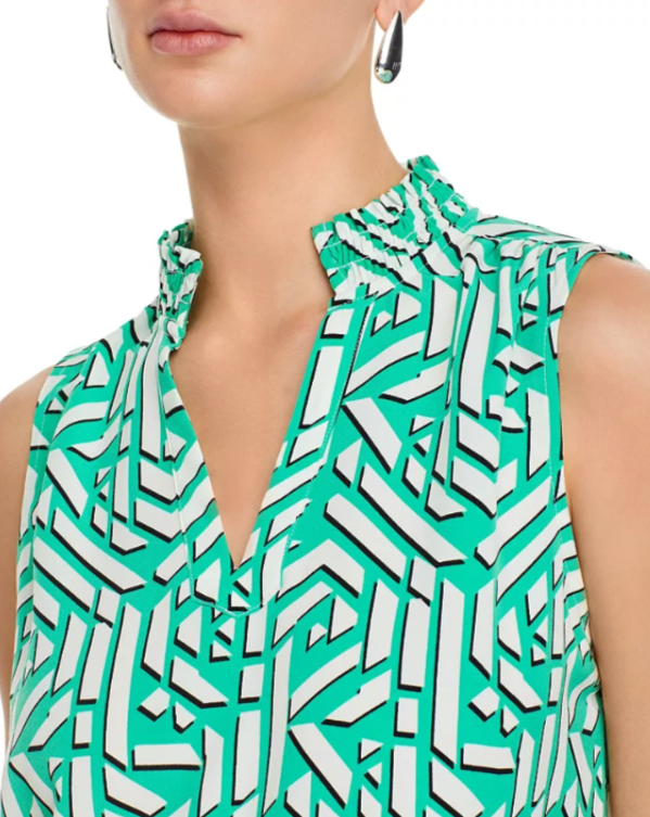 KARL LAGERFELD PARIS Printed Sleeveless Blouse MSRP $69